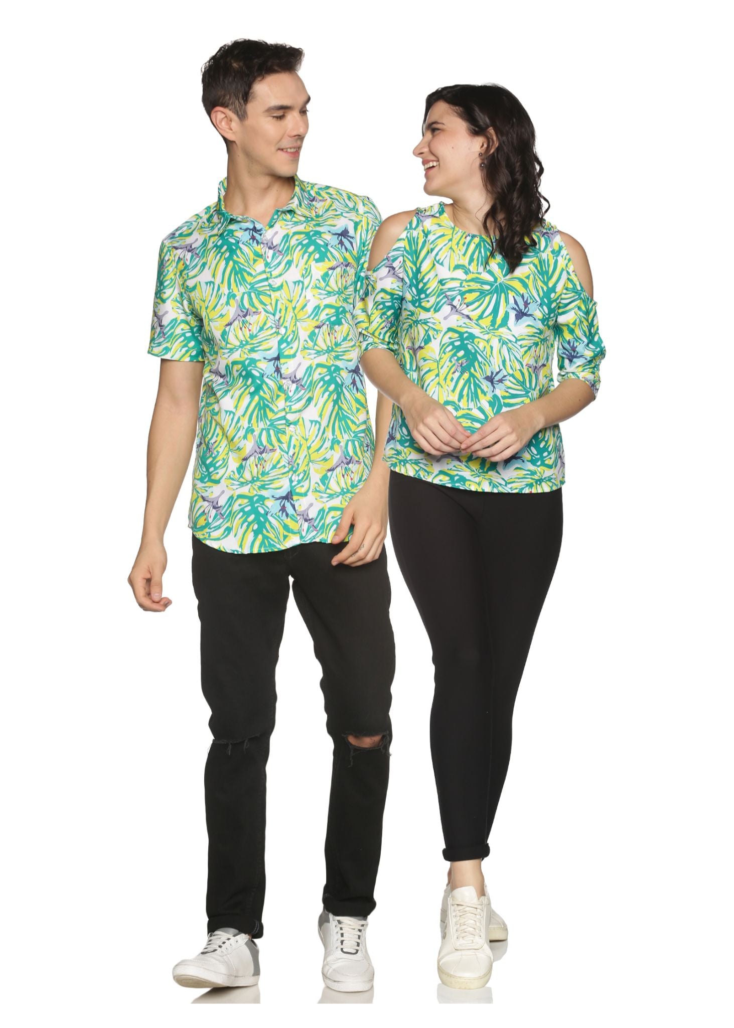 Couple Matching Hawaiian Luau Cruise Christmas Outfit Shirt Vintage Dress  in Tropical Toile - Walmart.com